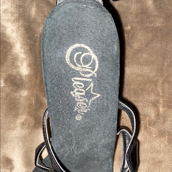 PLEASER Black Patent opentoe ankle buckle heels 🔥 - Picture 5 of 5